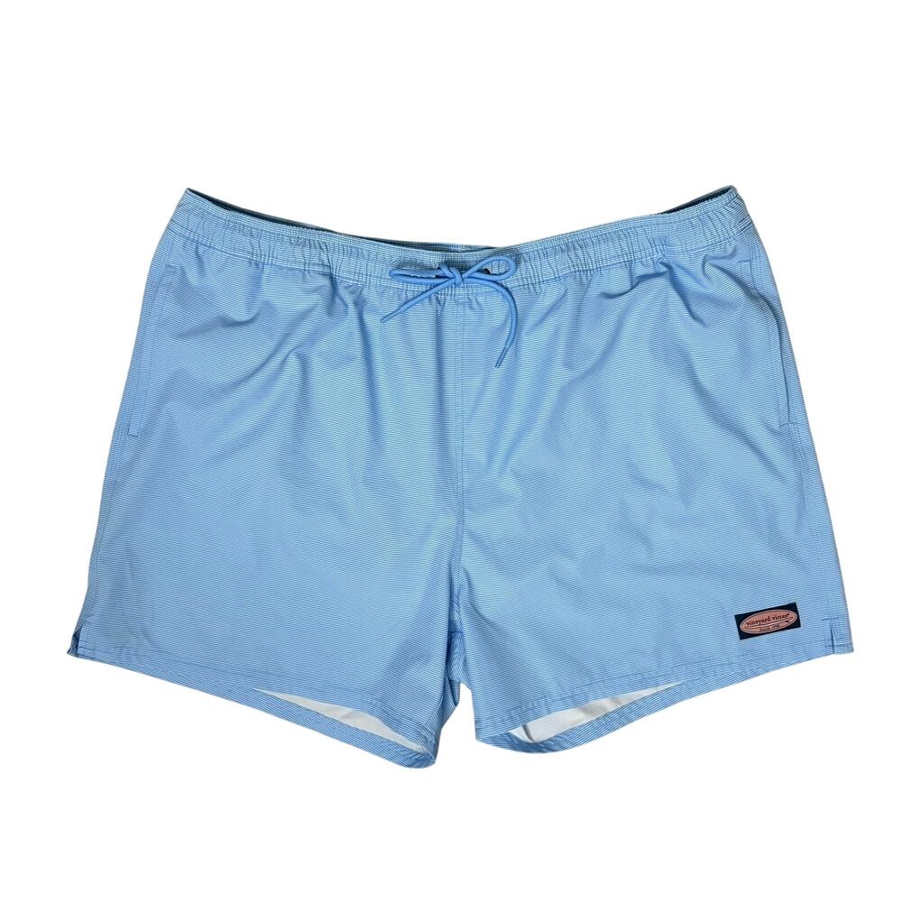 Vineyard Vines XXL(40) Blue Stripe Performance Swim Trunks 5” Inseam Resortwear